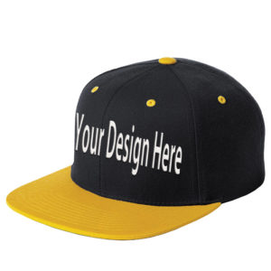 Classic Black Snapback Hat with yellow Brim