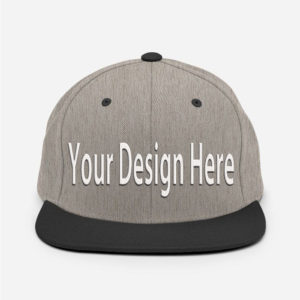 Classic Grey Snapback Hat with black Brim