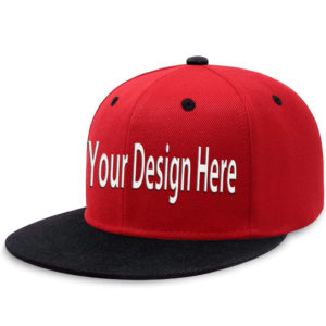 Classic Red Snapback Hat with Black Brim