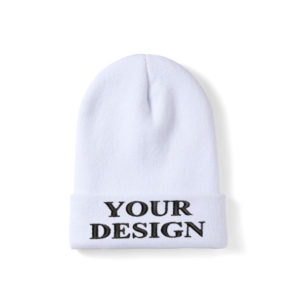 Personalized White Beanie Hat