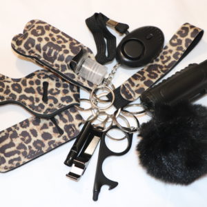 self-defense key chain women girl safety defense alarm 11 pieces keychain Set