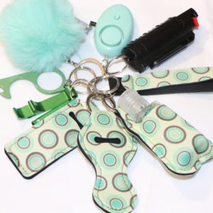 self-defense key chain women girl safety defense alarm 11 pieces keychain Set