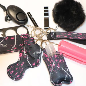 self-defense key chain women girl safety defense alarm 11 pieces keychain Set